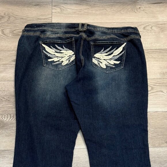 Avenue Blue Jeans Plus Size 20 Embroidered Back Pockets Skinny Stretch Denim - Picture 8 of 16